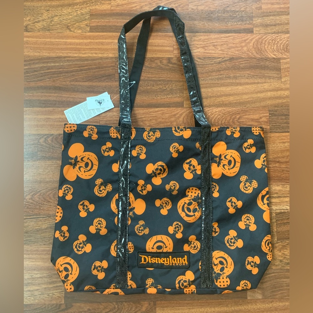 Disney Parks Disneyland Halloween 2021 Pumpkin Mickey Minnie Mouse Tote Bag NEW